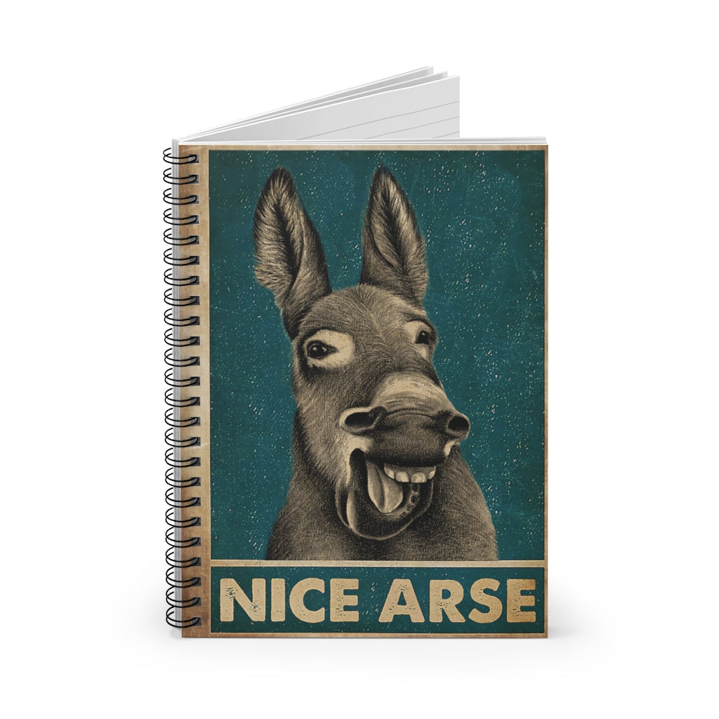 Spiral Notebook Retro Green Nice Arse Laughing Donkey Subject Notebooks Baby Journal  Keepsake Spiral Notebook