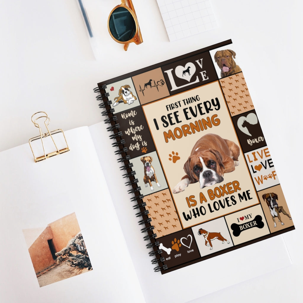 Spiral Notebook Personalized Blankets First Thing I See Every Morning is A Boxer Dog Personalized Gift Stationery Gift Personalized Notebook