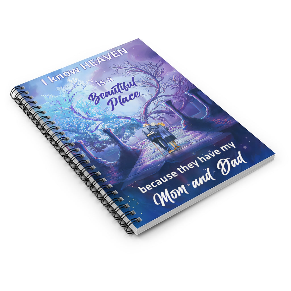 Spiral Notebooks Old Mon And Dad – I Know Heaven Is A Beautiful Place, Because They Have Mom And Dad Soft Cover 118 Pages Lined Notebook Personalized Notebook Spiral Bound Notebook 6x8 for Writing