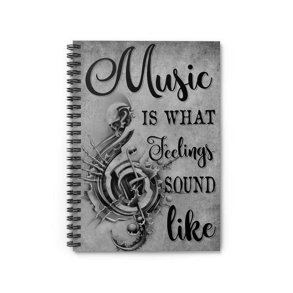 Vigifsana College Rule Music is What Feeling Skull Spiral Notebook Home School Supplies for College Students Meaningful Quote - Gift - Businessschool Supplies Job Journal