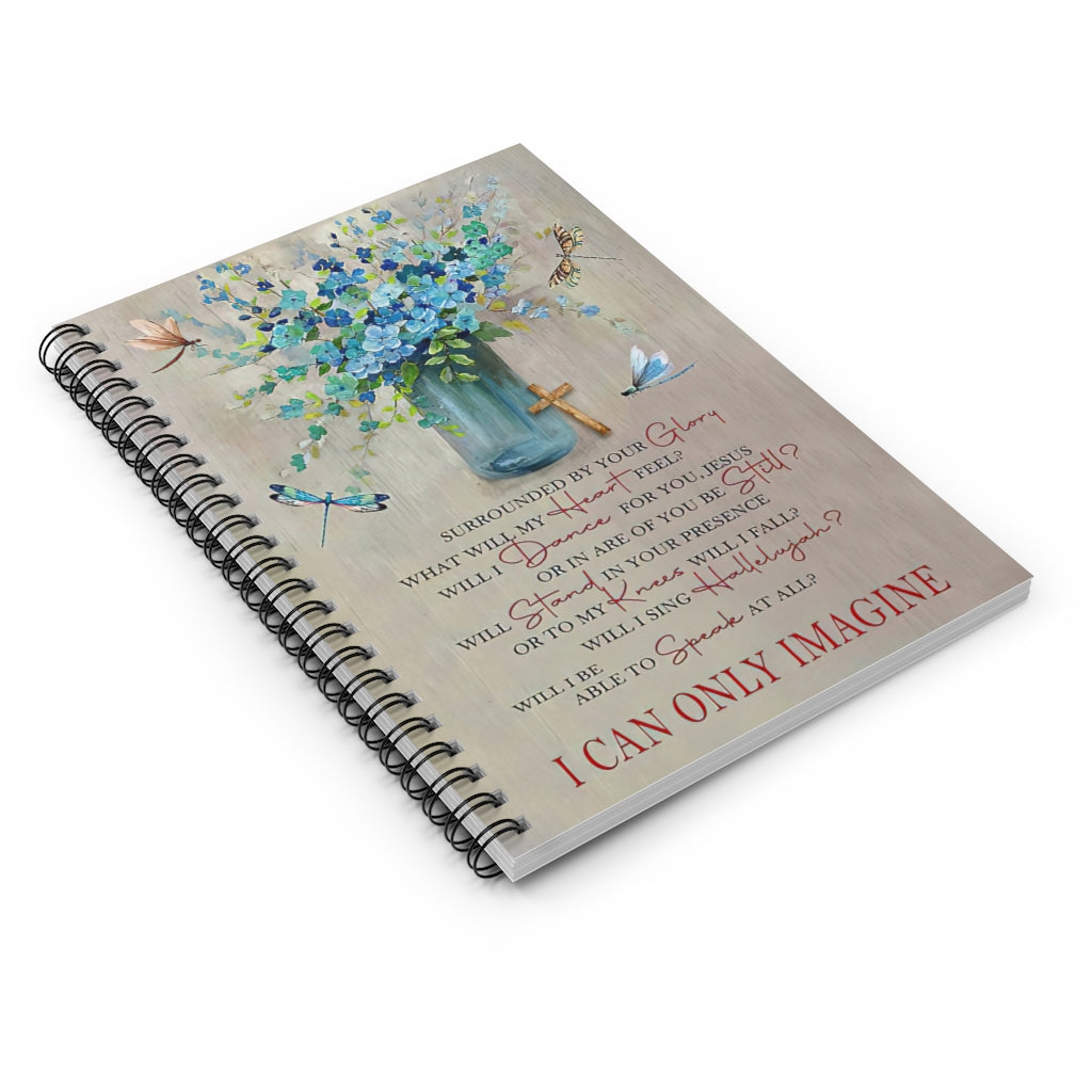 Vigifsana Paper Lined Journal Dragonfly I Can Only Imagine Spiral Notebook 118 Pages Lined Notebook Journal for Woman Job Journal