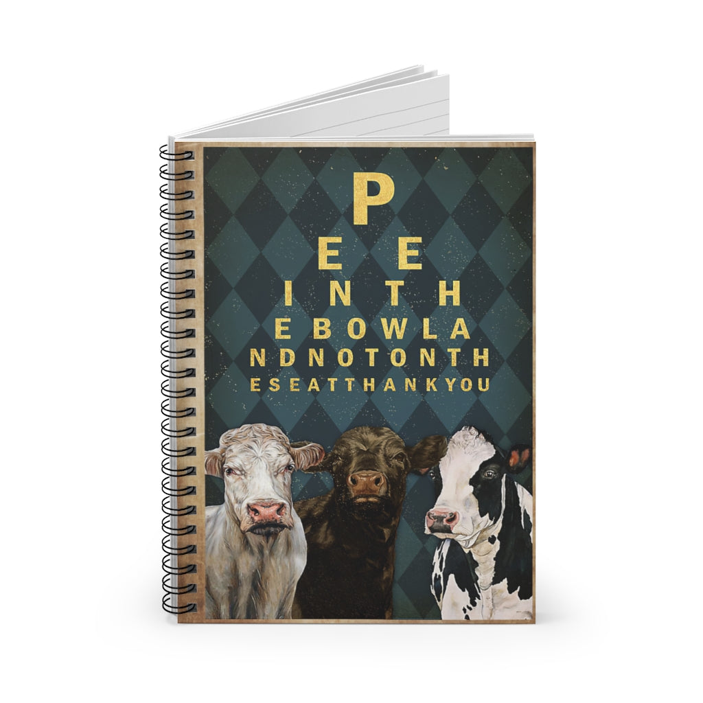 Spiral Notebook Pee In The Bowl Cow Mum Gift Perfect for Office Home School Business Writing & Note Taking