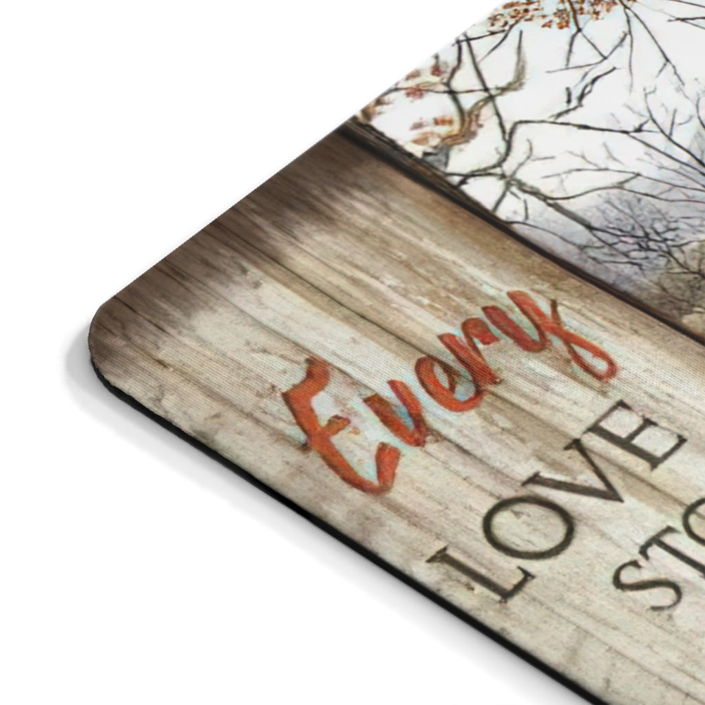 Non-Slip Mouse Pad Meaningful Graphic Design -Every Love Story is Beautiful Hereford Cows- Accessory for Laptop Computer Small Size 9x7.5 inch