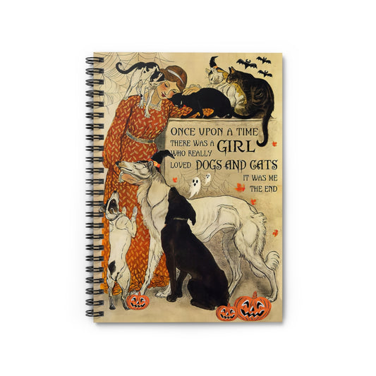 Spiral Notebook A Girl Who Really Loved Dogs And Cats Basics Wide Ruled Classic Ruled Notebook/Journal