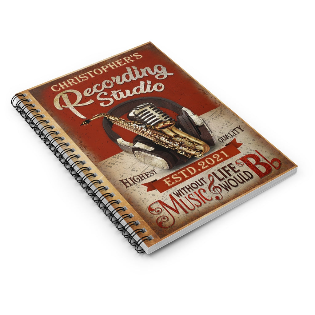 Spiral Notebook Personalized Saxophone Without Music Gifts for Daughter Gifts for Women, Men Gift Ideas Positive Notebook Family Friend Gift Unisex