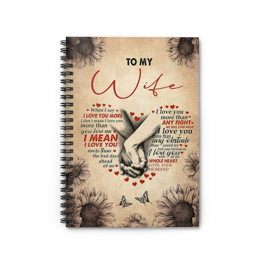 Spiral Notebook TO MY WIFE SUNFLOWER - PRINT POSTER WALL ART HOME DECOR-gigapixel