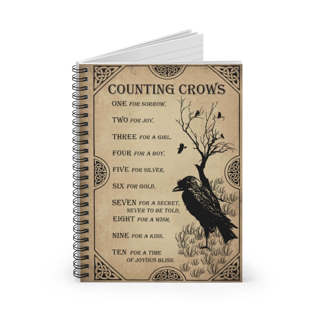 Customized notebook Counting Crows Family Friend Gift Unisex Home On Birthday, Christmas Spiral Notebook - Ruled Line