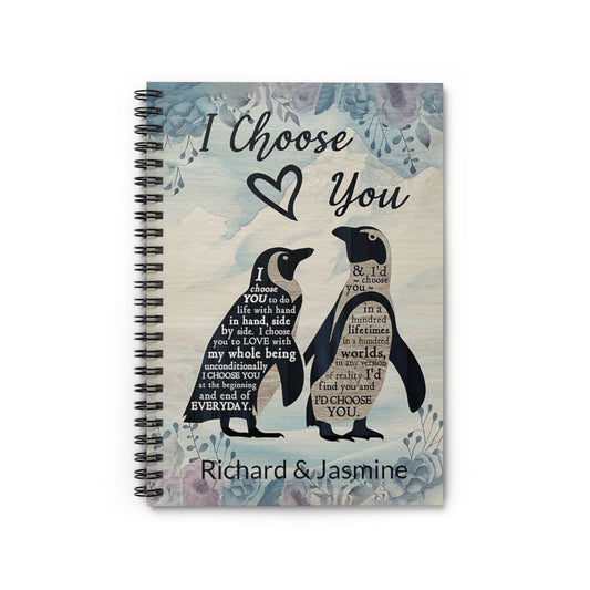 Spiral Notebook Personalized Penguin I Choose You Premium Gift Family Awesome On Birthday Vintage Signs Gifts Baby Journal  Keepsake Spiral Notebook Smart Notebook
