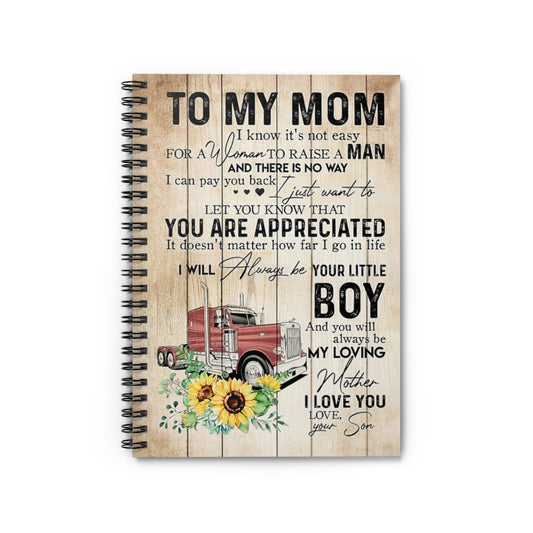 Spiral Notebook TO MY MOM I LOVE YOU RED TRUCK AND SUNFLOWER-gigapixel