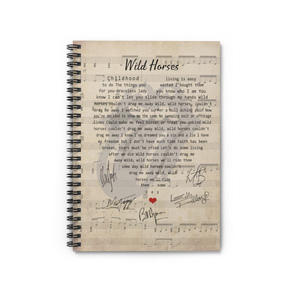 Wall Murals Lifestyle Wild Horses The Rolling Stone Childhood Living is Easy to Do Well Ride Them Some Day Family Friend Gift Unisex, Awesome Birthday Gift Spiral Notebook - Ruled Line