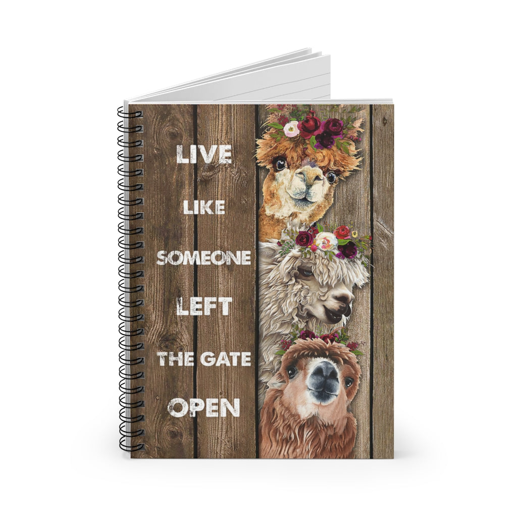 Spiral Notebook Wood Piece Live Like Someone Alpaca Baby Journal  Keepsake Spiral Notebook Gift On Birthday Smart Notebook