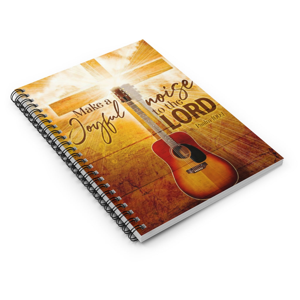 Vigifsana Subject Notebooks Christ Cross Guitar Musical Instrument Make A Joyful Noise to The Lord Psalm 100 1 Spiral Notebook Subject Notebooks, Friendly Notebook Stationery Gift Sets for Child