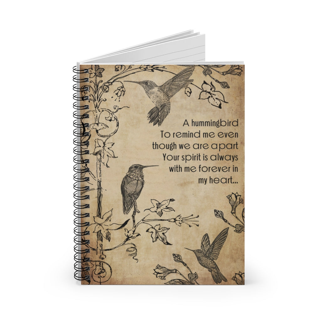 A Hummingbird To Remind Me Basics Wide Ruled Wirebound Spiral Notebook Wide Rule Meaningful Quote School Smart Spiral Composit