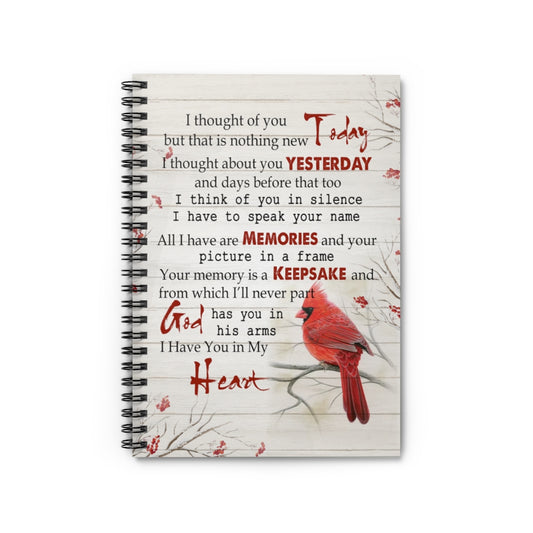 Spiral Notebook iWow Cardinal I Thought of You Today Canvas Framed Poster Birthday Christmas Housewarming Gift Wall Hangings Home Room Decor 8x12 Canvas
