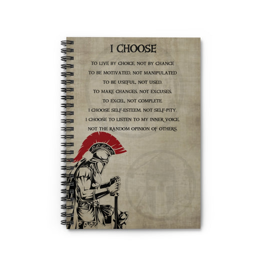 Spiral Notebook - Ruled Line I Choose - English - Aikido Family Friend Gift Unisex, Perfect Happy Birthday Gift Stationery Gift Personalized Notebook