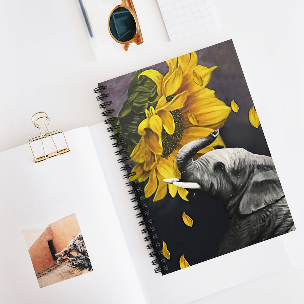 Vigifsana Stationery Gift Sunflower Elephant Wildlife Spiral Notebook Subject Notebooks, Friendly Notebook Makes A Great Gift Job Journal