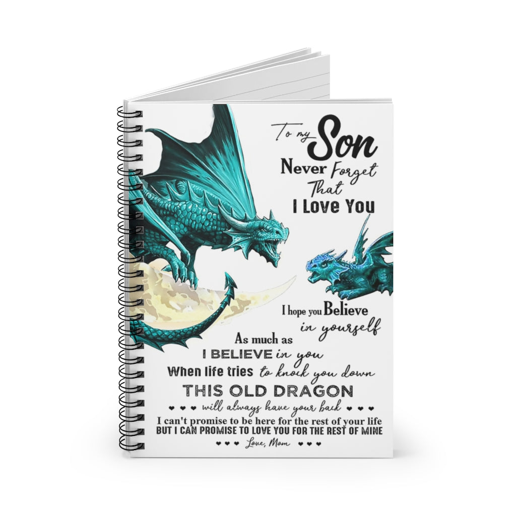 Spiral Notebook Mama And Baby Dinosaur To My Son Never Forget That I Love You Love Mom Personalized Gift Stationery Gift Family Friend Gift Unisex