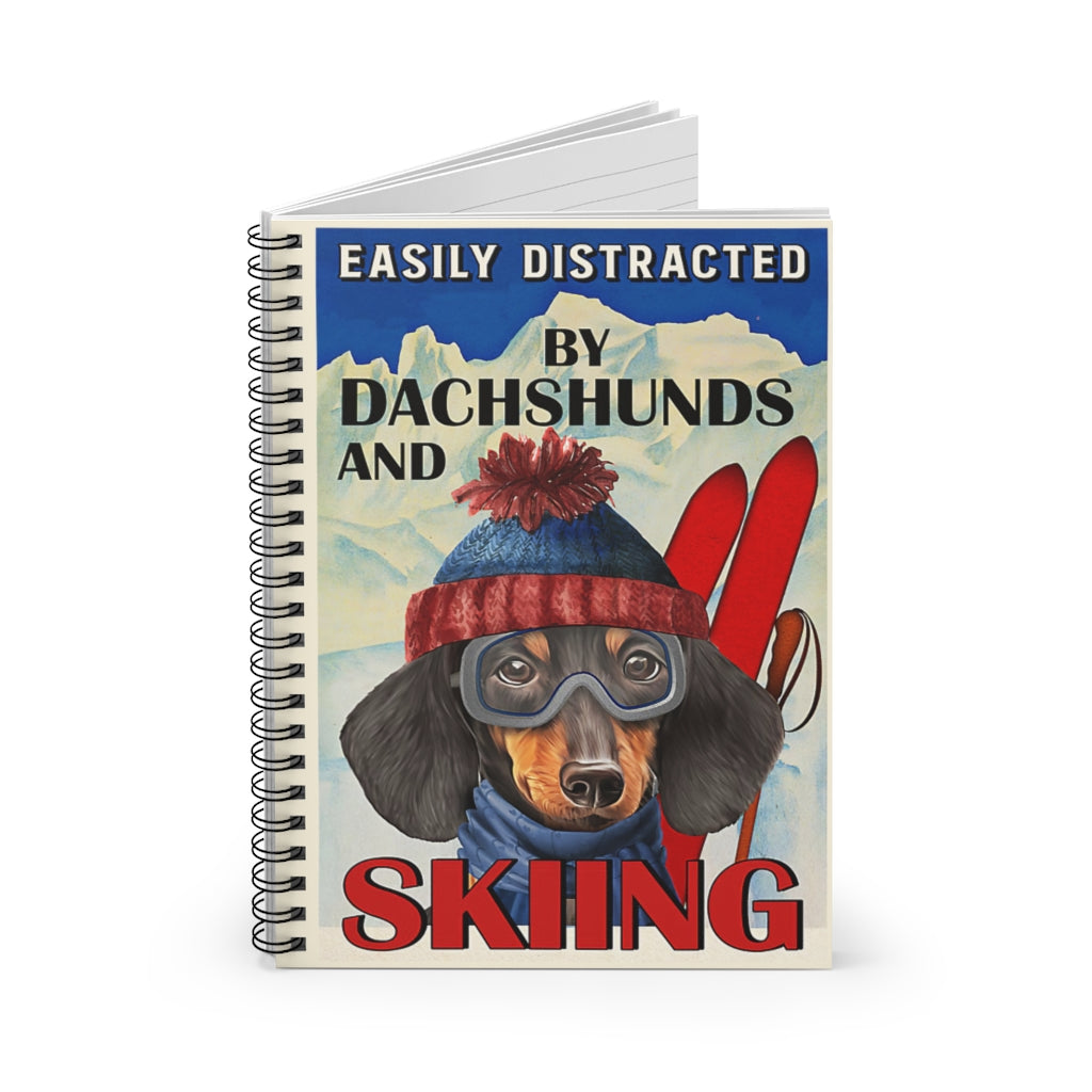 Spiral Notebook Dachshund Ski Club Easily Distracted By Vertical Poster Mum Gift New Parents Gift Ideas Positive Notebook Family Friend Gift Unisex