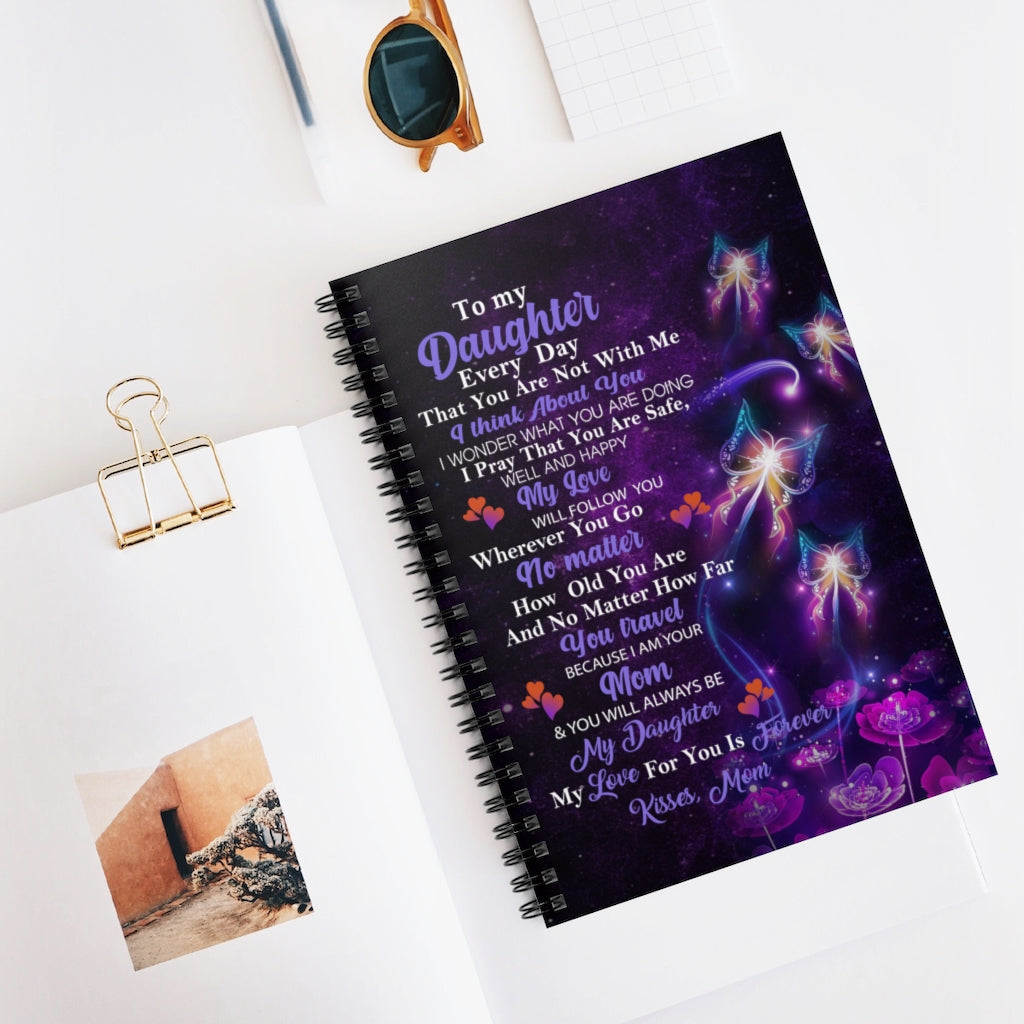Spiral Notebook - Ruled Line thanhlk Butterfly Letter -to My Daughter -My Love for You is Forever-Lightweight Durable Plush Throw, Gift for Daughter