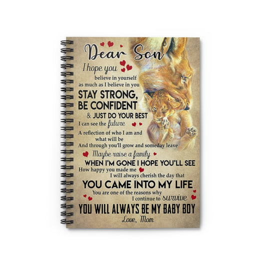 Spiral Notebook Dear Son I Hope You Believe In Yourself As Much As I Believe In You Leopard Meaningful Quote Inspirational Ideas School Smart Spiral Composit