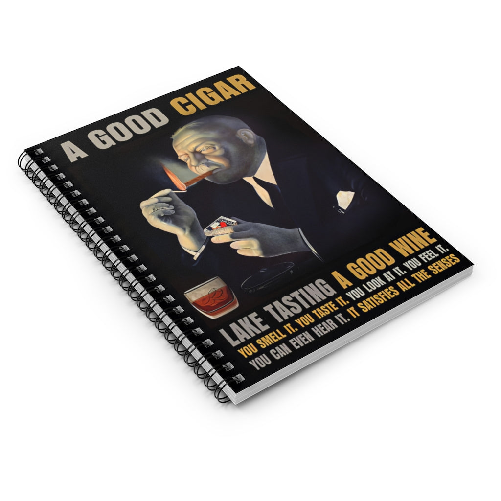 Spiral Notebook - Ruled Line A Good Cigar For Office, Students, School Supplies Writing Notebook 118 Pages