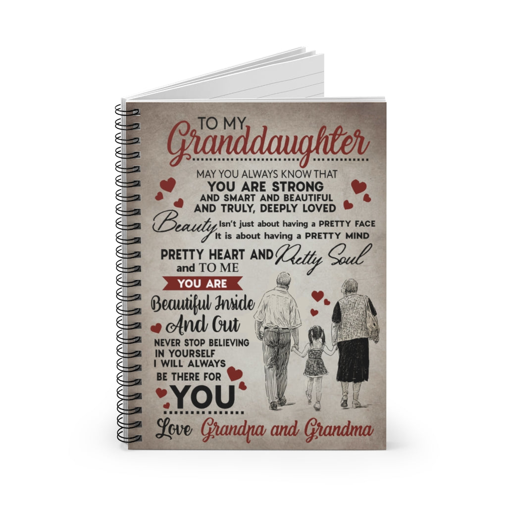 Spiral Notebook Granddaughter - My Love For You Is Forever Granddaughter Gifts Ruled Line Gift Ideas  Baby Journal  Keepsake Spiral Notebook