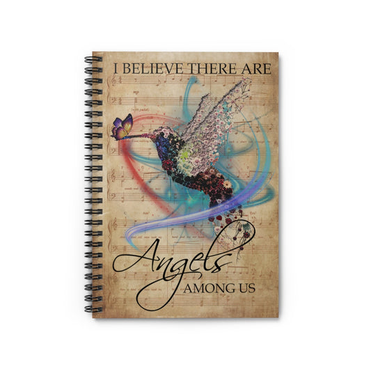 Spiral Notebook - Ruled Line Music Sheet Angels Among Us Hummingbird New Parents College Ruled Paper 118 Sheets Gift Ideas