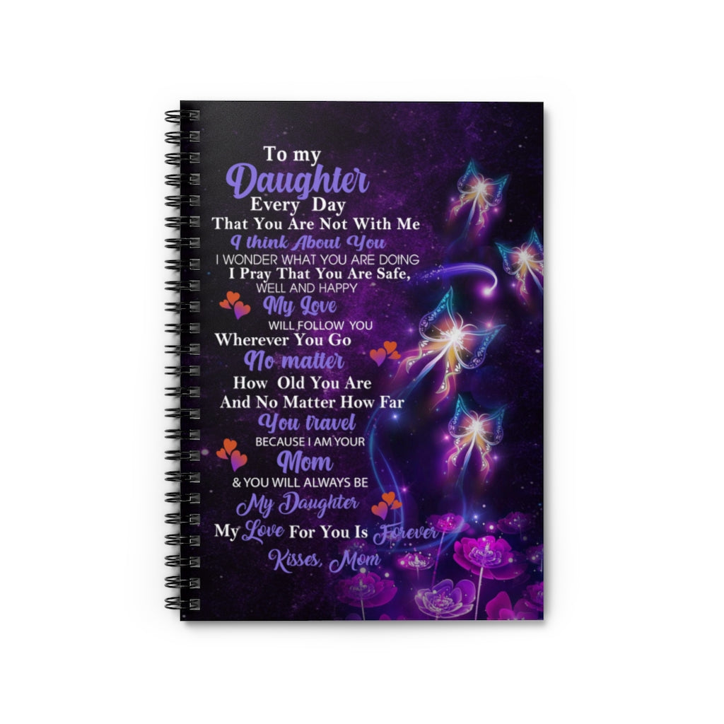 Spiral Notebook - Ruled Line thanhlk Butterfly Letter -to My Daughter -My Love for You is Forever-Lightweight Durable Plush Throw, Gift for Daughter