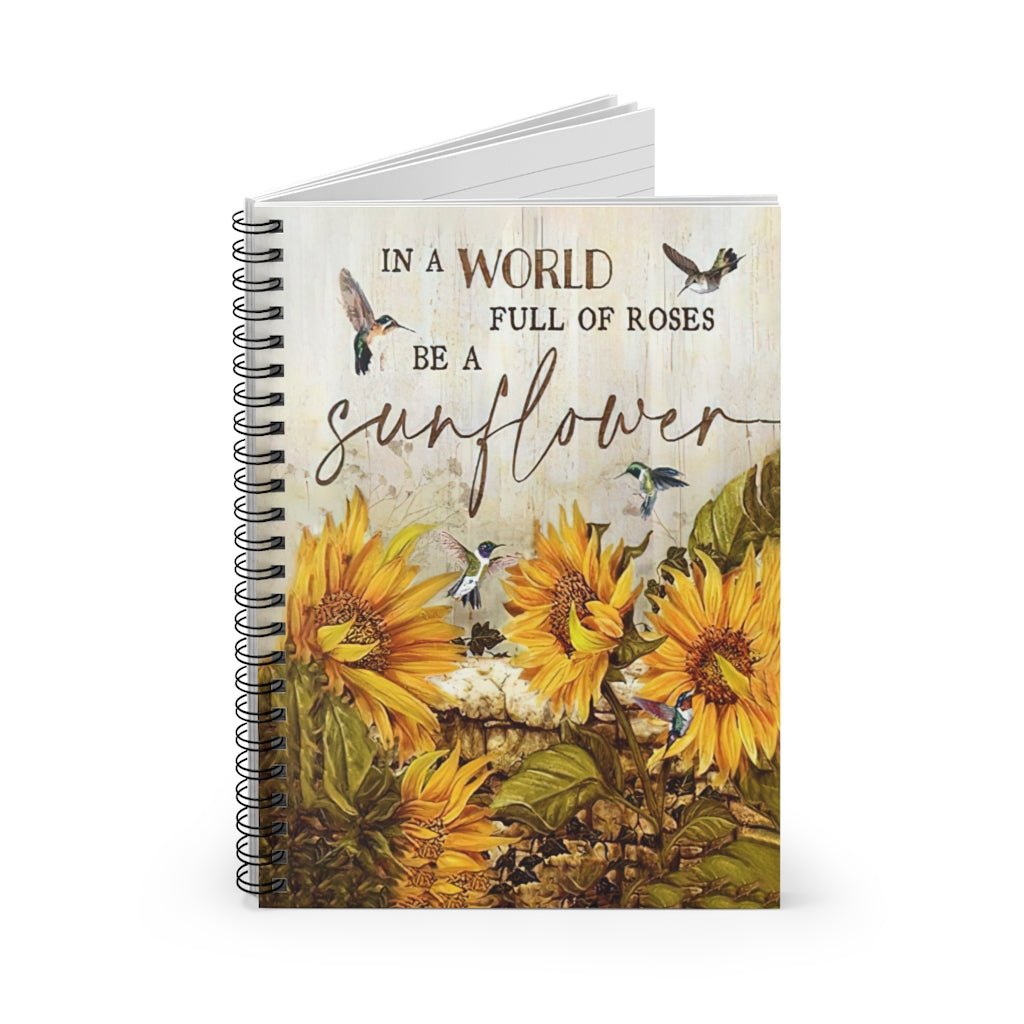 Notebook Journals Hummingbird Be A Sunflower Spiral Notebook School Smart Spiral Subject College Ruled Notebook Stationery Gift - Gift - Business - Office - Party - School Supplies Job Journal