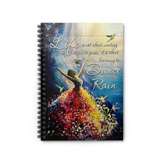Spiral Notebook - Ruled Line Hummingbird Girl Dance In The Rain Stationery Gift Spiral Notebooks Soft Cover 118 Pages Lined Notebook Personalized Notebook