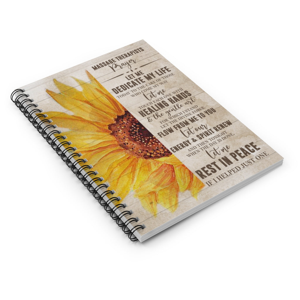 Spiral Notebook - Ruled Line Framed Massage Therapist Prayer Gallery Wrapped - Art Family Friend Awesome Gifts Birthday