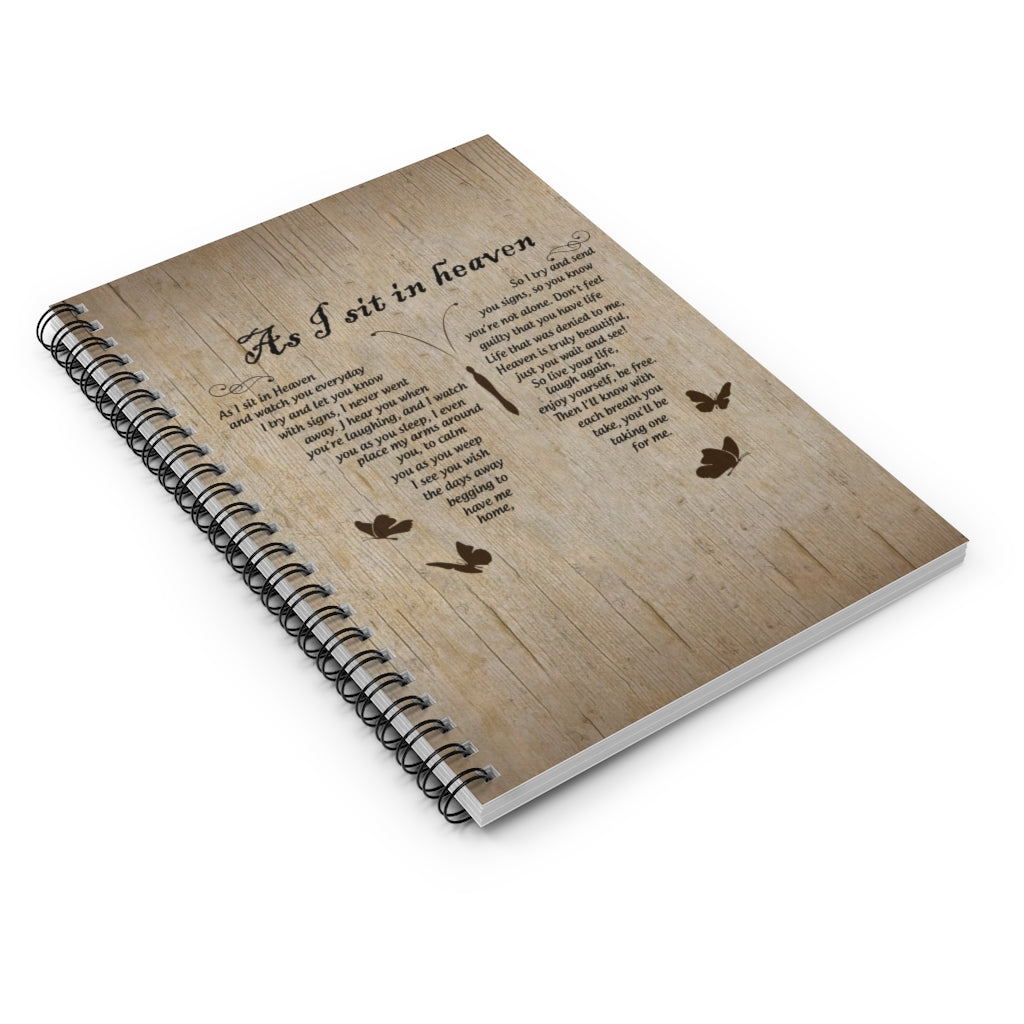 Spiral Notebook  Dragonflies Gifts - Dragonflies As I Sit in Heaven and Watch You Everyday Poem Awesome Happy Birthday Gift