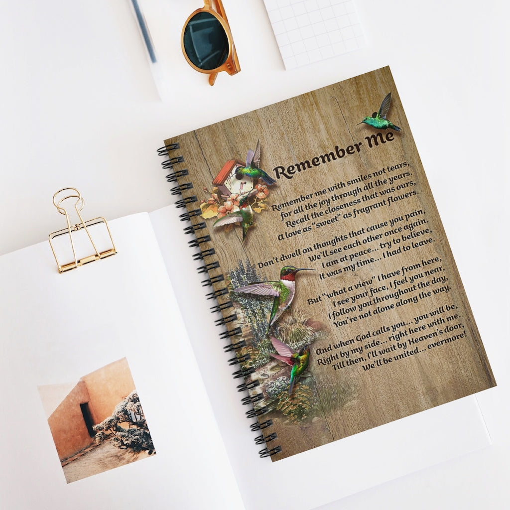 Spiral Notebook HUMMINGBIRD REMEMBER ME - PRINT POSTER WALL ART HOME DECOR-gigapixel