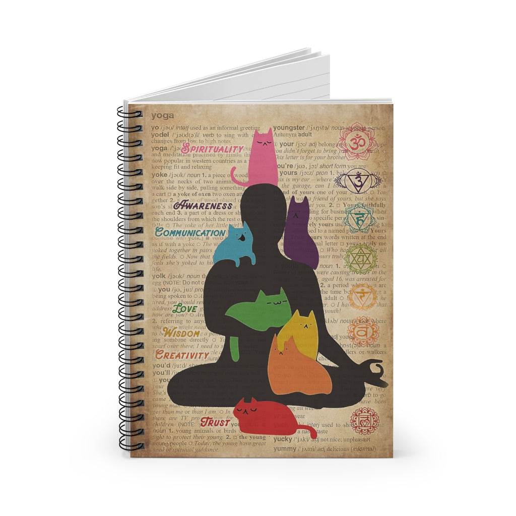 Spiral Notebook Yoga Cat Chakra Meaningful Quote  School Smart Spiral Composit Cover Spiral Organization Boo