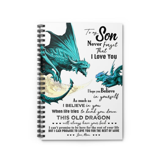 Spiral Notebook Mama And Baby Dinosaur To My Son Never Forget That I Love You Love Mom Personalized Gift Stationery Gift Family Friend Gift Unisex
