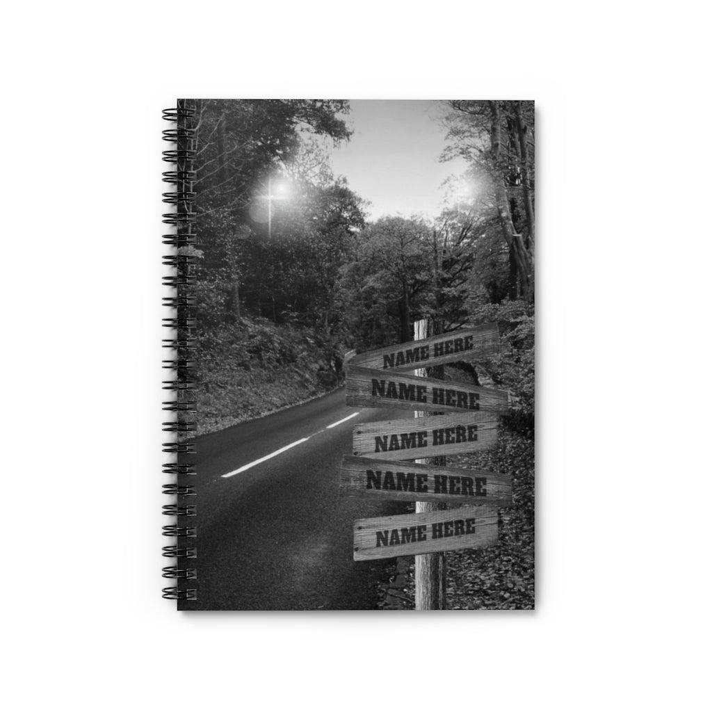 Custom to My Daughter Autumn Road Multi Names Premium Street Signs Custom with Names, Wall Art , Gifts for Her on Birthday Spiral Notebook -118  Ruled Line