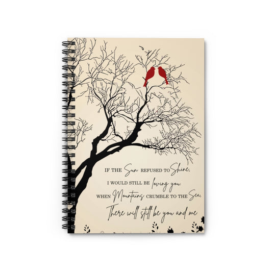 Spiral Notebook - Ruled Line Customized to My Dad Notebook from Son Thank You Led Zeppelin Lyrics Cardinal Birds Gift, Gift for Man Woman Girl's