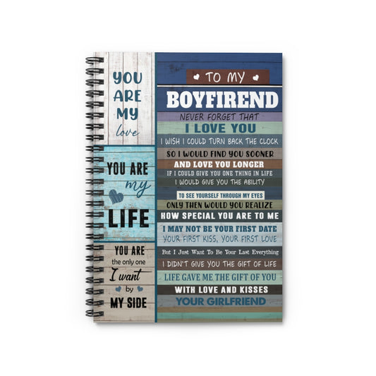 Spiral Notebook to My Boyfriend Never Forget That I Love You Fleece Gift On Birthday Inspirational to My Family Friend Gift Unisex