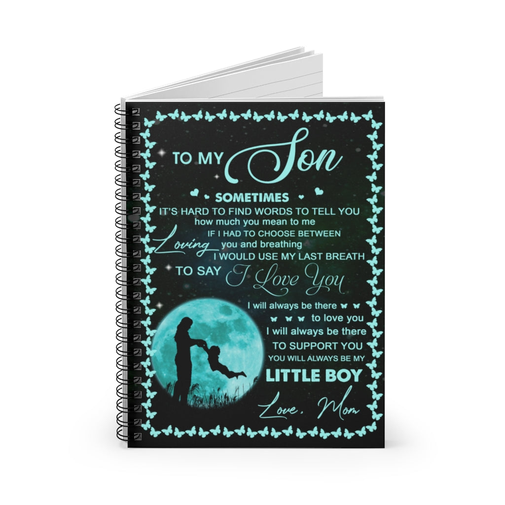 Spiral Notebook Sophia - Present Mom to My Son Blanket Gift - Mom to My Son I Will Always Be There to Support You Ruled Line