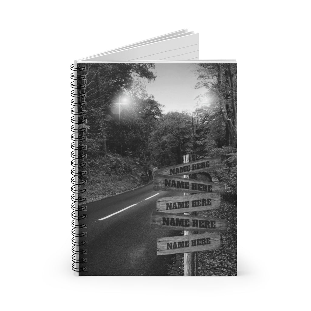 Custom to My Daughter Autumn Road Multi Names Premium Street Signs Custom with Names, Wall Art , Gifts for Her on Birthday Spiral Notebook -118  Ruled Line