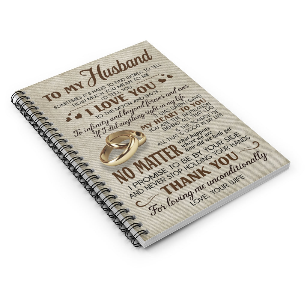 Vigifsana Notebook Journals to My Husband I Gave My Heart to You Spiral Notebook Subject Notebooks, Friendly Notebook Personalized Journal for Man - Woman Job Journal