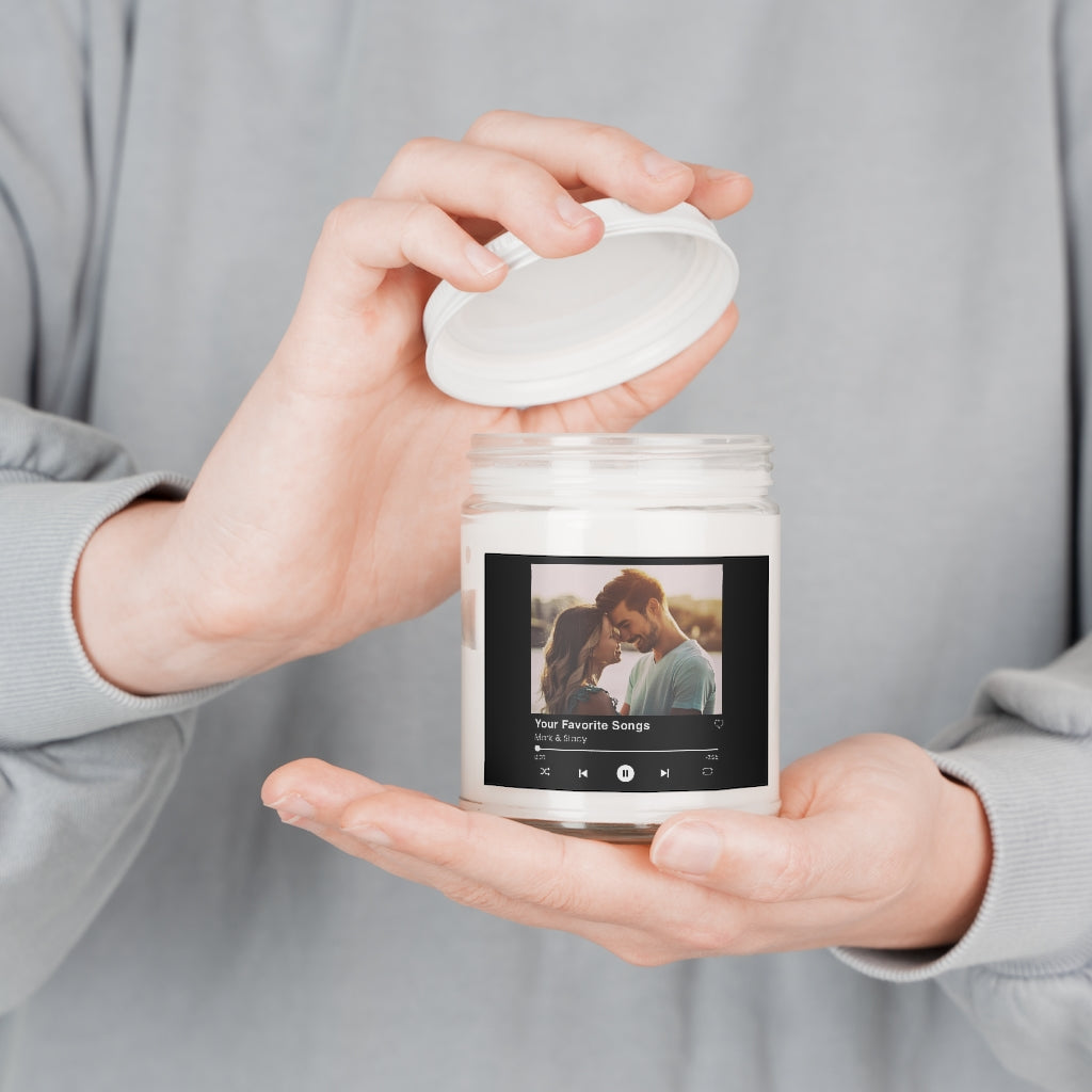 9oz. Custom Song Couples Candle  Personalized Photo Candle