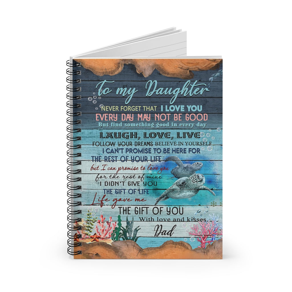 Spiral Notebook TO MY DAUGHTER I LOVE YOU TURTLE PRINT POSTER WALL ART HOME DECOR-gigapixel