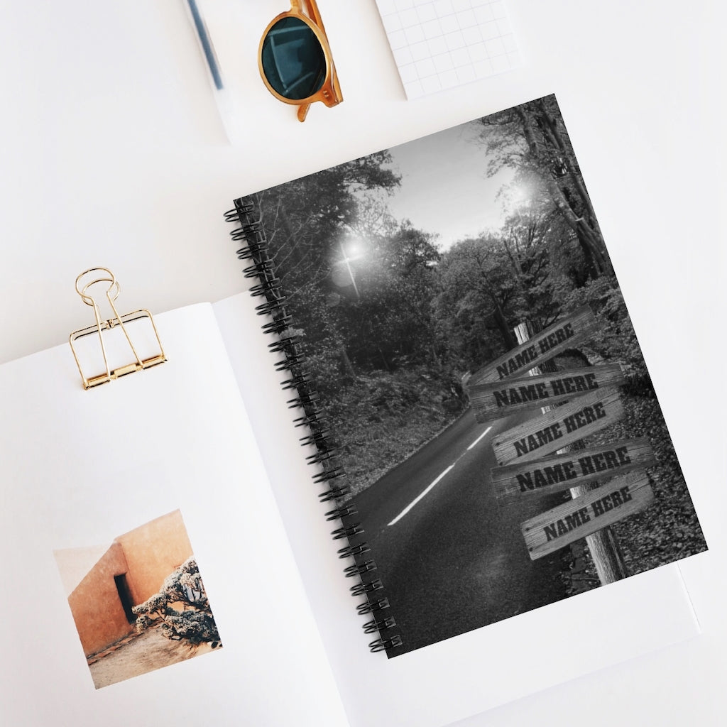 Custom to My Daughter Autumn Road Multi Names Premium Street Signs Custom with Names, Wall Art , Gifts for Her on Birthday Spiral Notebook -118  Ruled Line