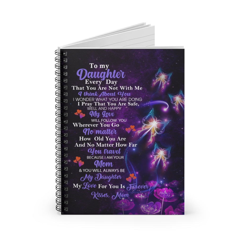 Spiral Notebook - Ruled Line thanhlk Butterfly Letter -to My Daughter -My Love for You is Forever-Lightweight Durable Plush Throw, Gift for Daughter
