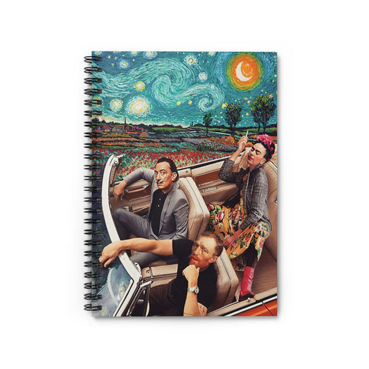 Vigifsana Subject Notebooks Frida Kahlo Salvador Starry Night Spiral Notebook College Ruled Paper, 118 Sheets, Baby Journal Journal for Woman - Party - School Supplies Job Journal