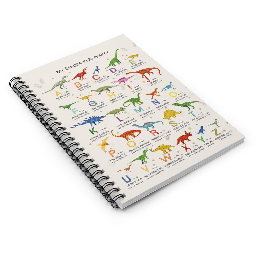 Paper Jobs Teachers My Dinosaur Alphabet A B C D Family Friend Awesome Gifts Birthday Spiral Notebook - Ruled Line