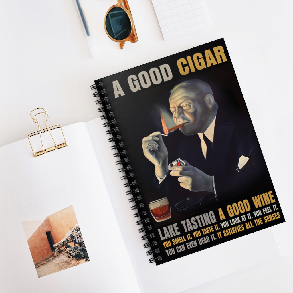 Spiral Notebook - Ruled Line A Good Cigar For Office, Students, School Supplies Writing Notebook 118 Pages