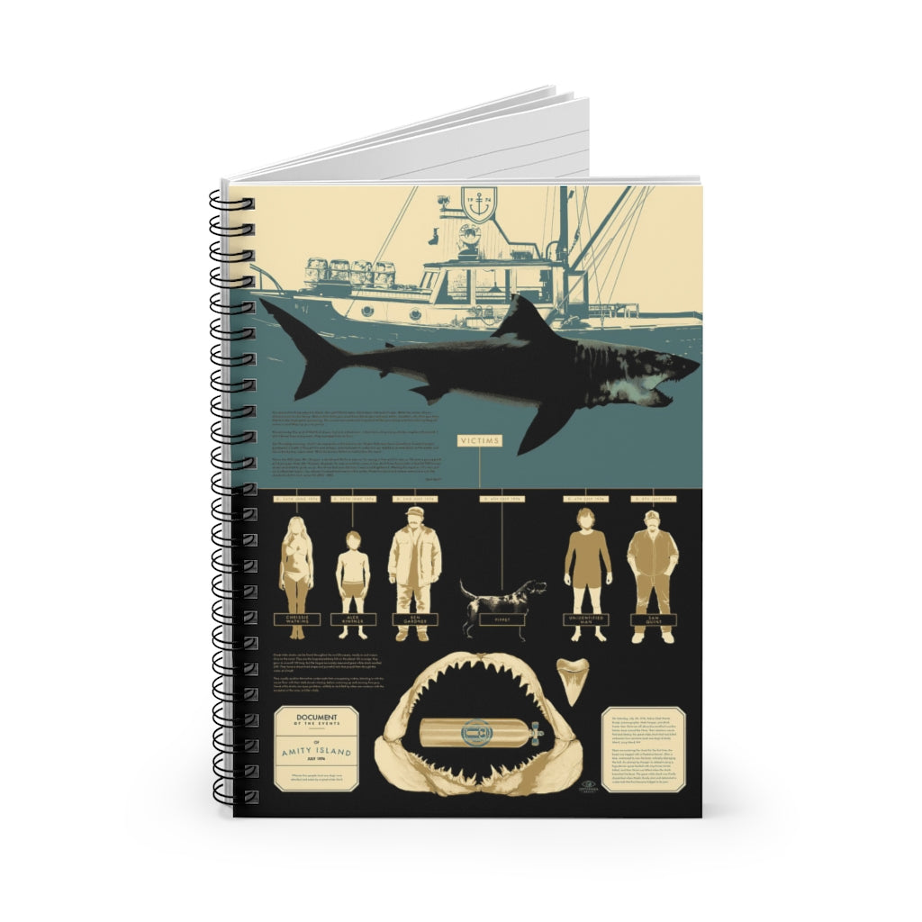 Notebook Journals Matt Taylor Breaks Down The Events On Amity Island (1974) In This Jaws Spiral Notebook Perfect For Office Home School Business Writing & Note Taking Awesome Happy Birthday Gift