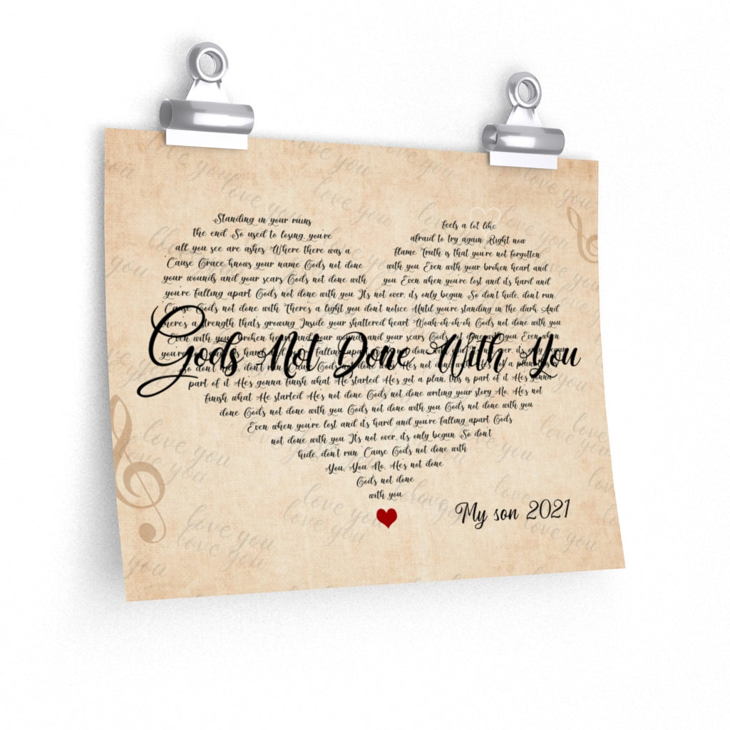 Billy Wiles poster 9x11 Gods not done with you